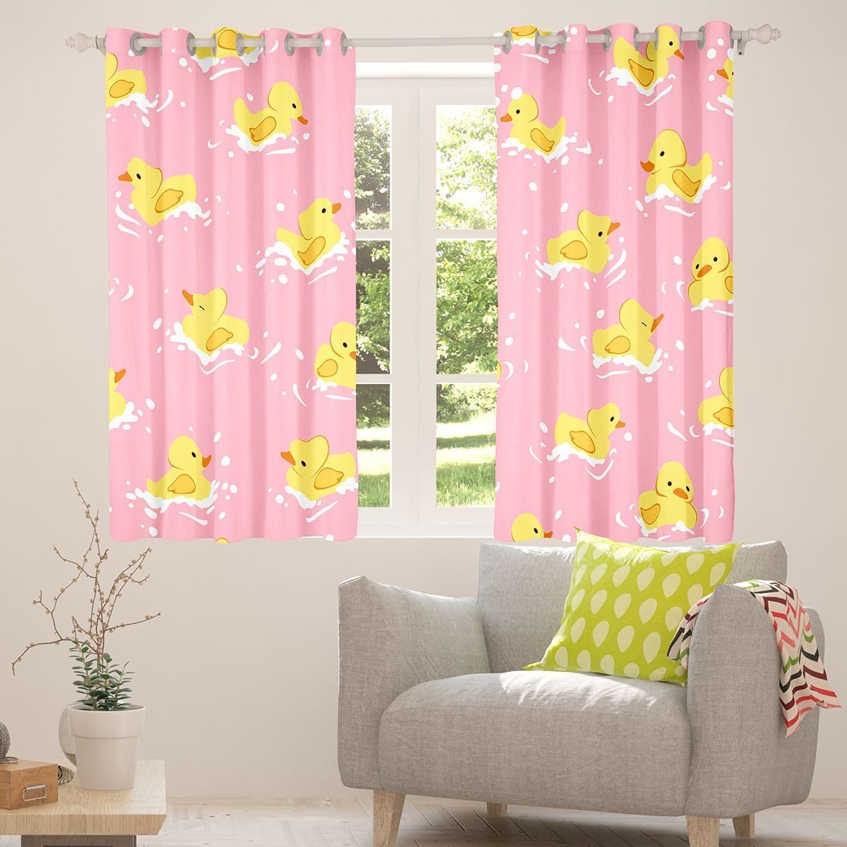 Homewish Cartoon Rubber Duck Blackout Window Curtains 2 Panels 38Wx45L image 5