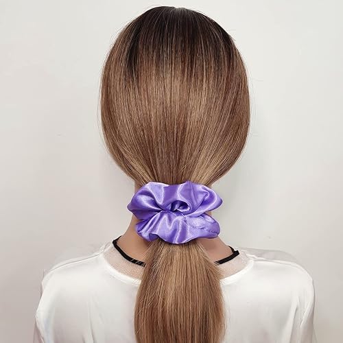 Miniatura 6 de 10 coleteros de seda satinada para el cabello bandas de pelo de moda cuerdas de lazo para el cabello soportes elásticos para cola de caballo para