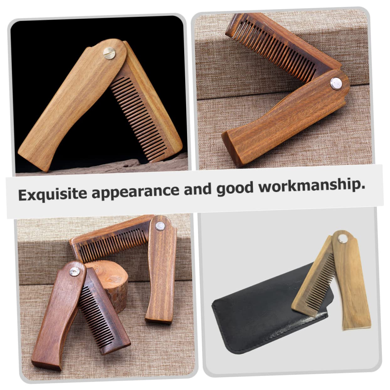 MAGICLULU 5juegos Peine De Madera Para Con Funda De Accesorio De Para Hombres Para Casa y