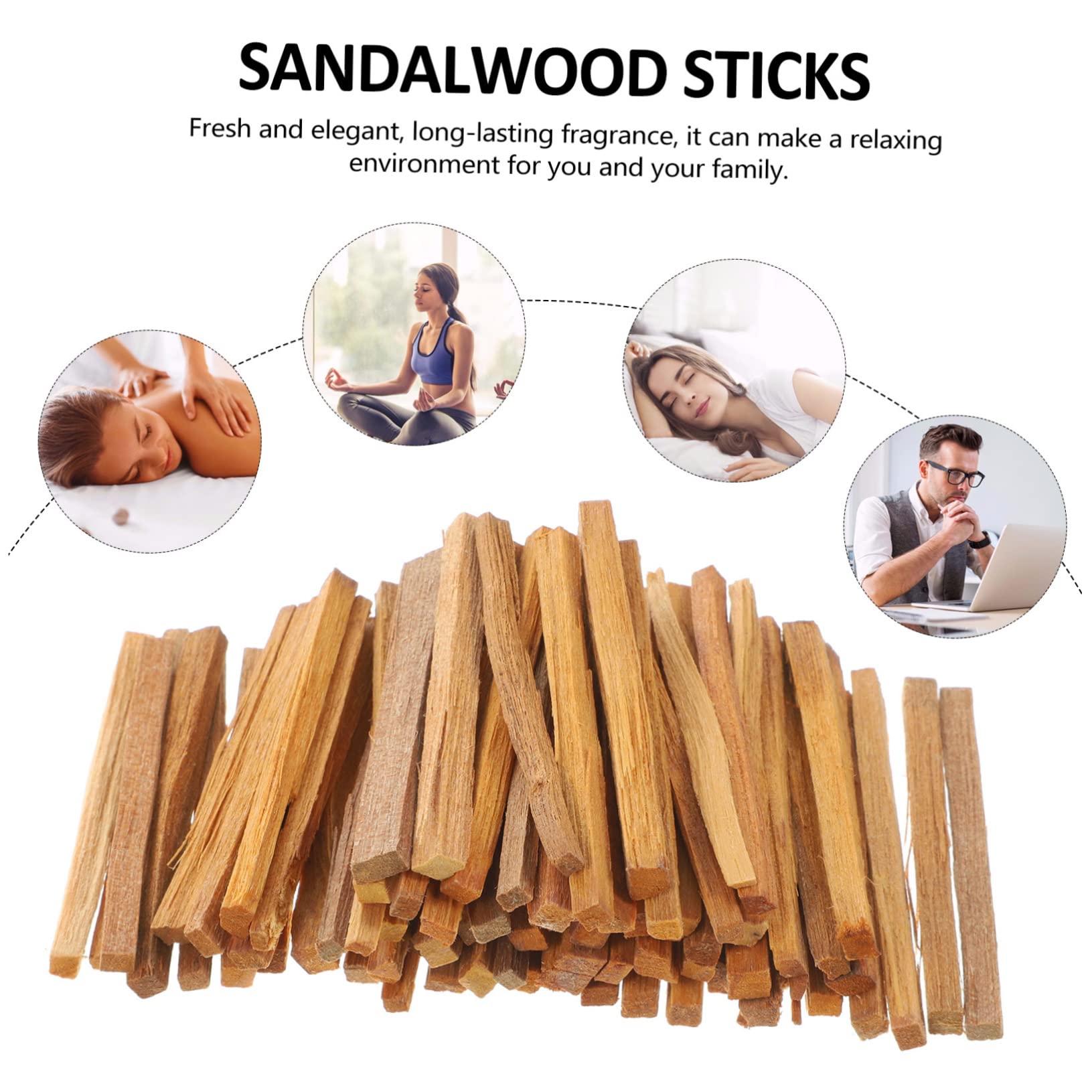 Cabilock Incenso Naturale Aroma Rilassante di Legno di Sandalo Bastoncini 250g in 1 Sacchetto per Meditazione e Pratiche Spirituali
