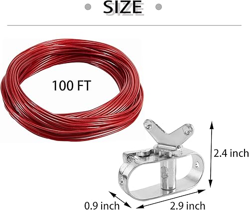 Miniatura 2 de Cable de cubierta de piscina y cabrestante – Cable de cubierta de piscina de 100 pies y trinquete de aluminio con resorte para asegurar cubiertas de
