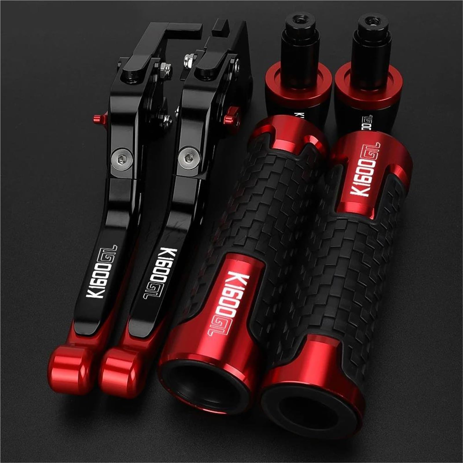 GQUIKGW Replace Motorcycle Handlebar Handle Bar Hand Grips Folding Brake Clutch Levers for BMW K1600GTL K 1600GTL K1600 GTL 2011-2016(Red 3)