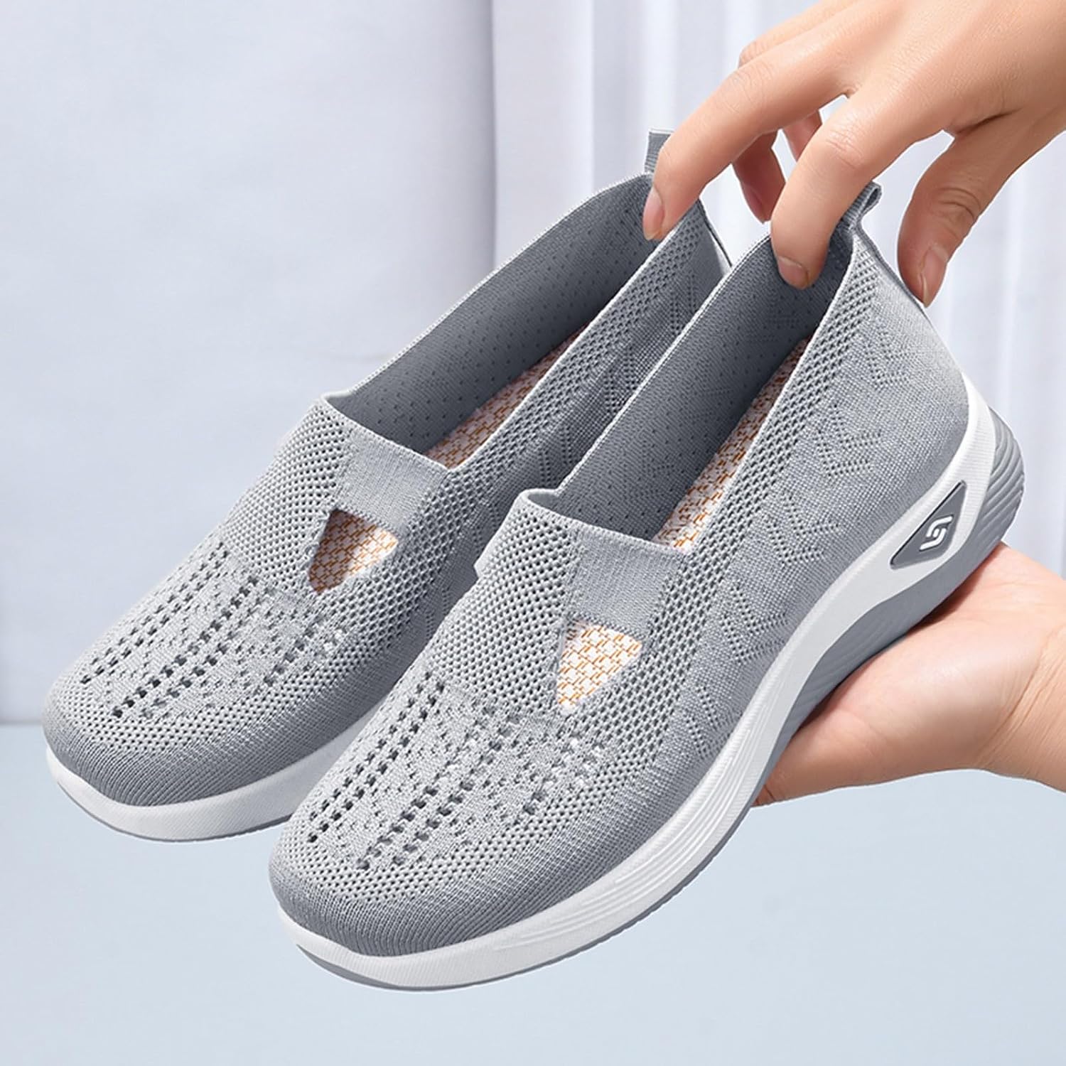 Generisch Orthopaedic Shoes Women's Walking Shoes Lightweight Width H Mesh Breathable Comfort Running Shoes Comfortable Outdoor Summer Shoes Trainers 41 EU A Grey