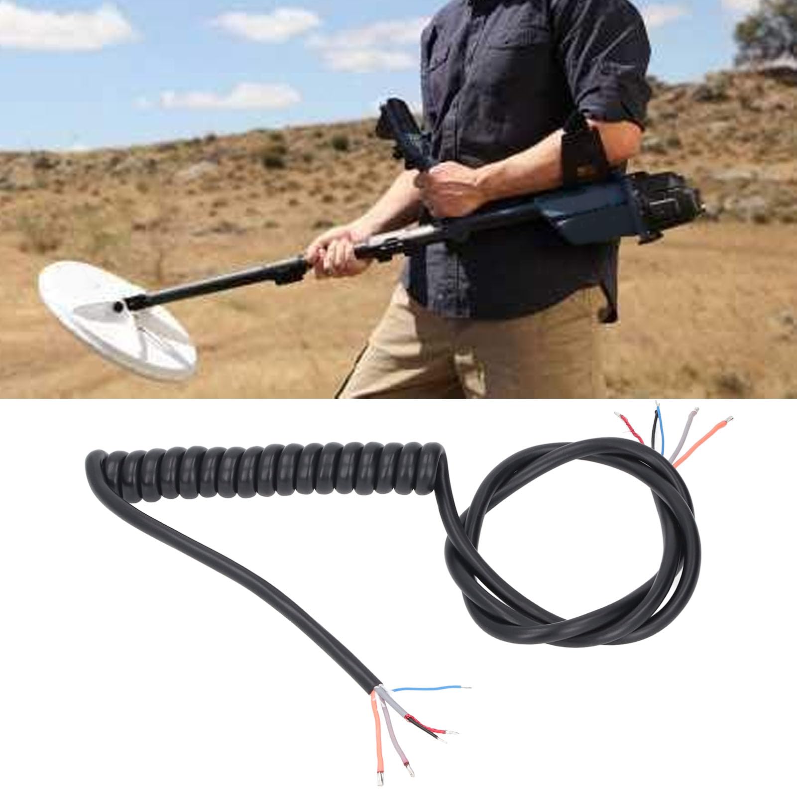Câble de Connexion pour détecteur de métaux, Durable, sécurisé, fiable, détection de métaux, Caoutchouc, Laiton
