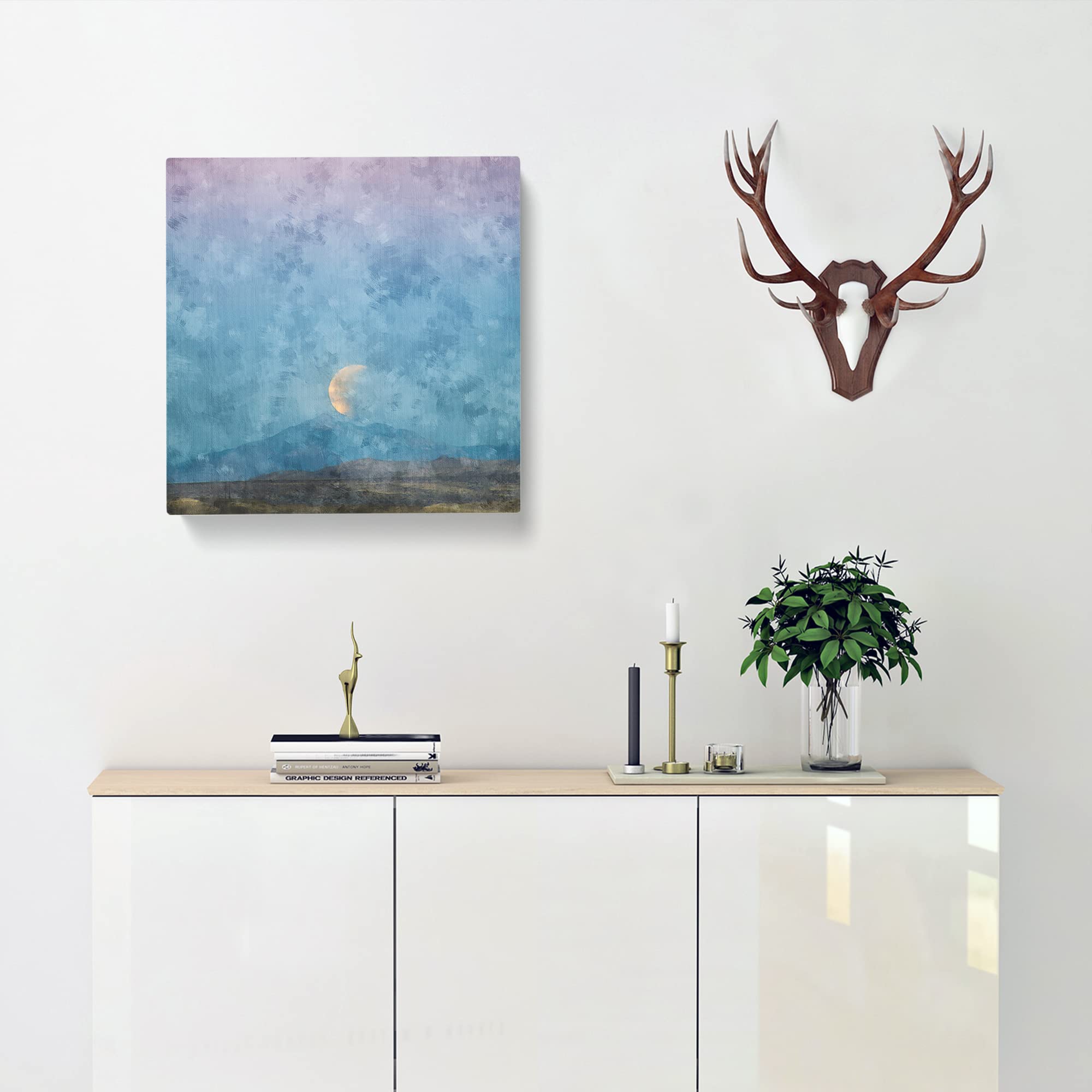 Super Blue Blood Moon Eclipse Canvas Print, Mixed, 35L x 35W cm - Image 2