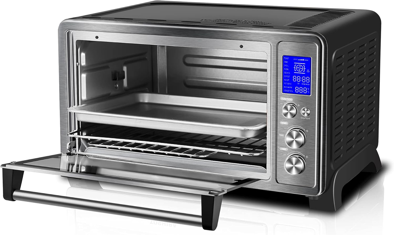 Toshiba AC25CEW-BS Toaster Oven, 6-Slice Bread/12-Inch Pizza, Black Stainless Steel, 1500W : Everything Else