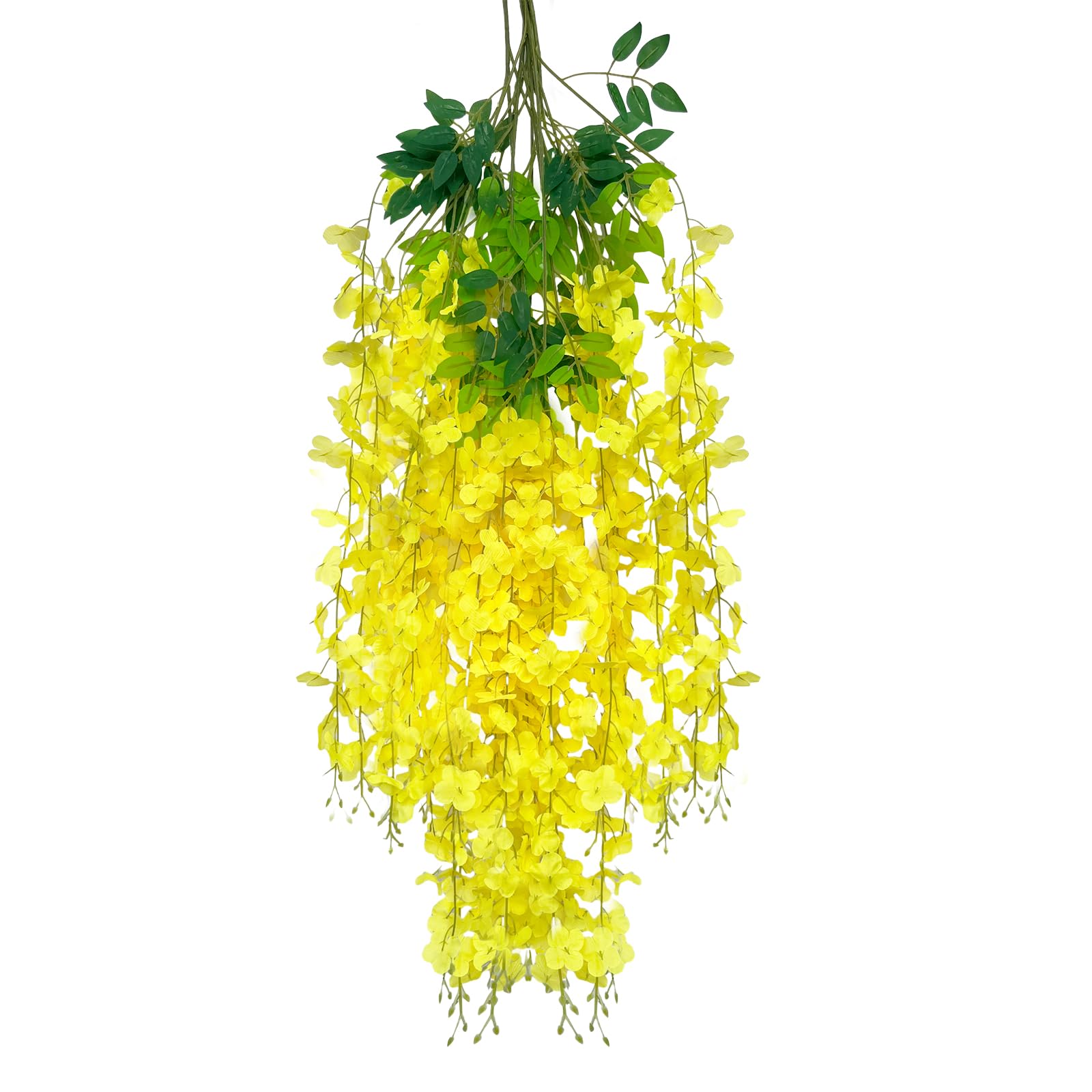 Luerbi 5 Pack Yellow Wisteria Hanging Flowers Garland, 3.77 Feet Artificial Flower Vines, Fake Wisteria, Artificial Vines Hanging Garland for Backdrop Outdoor Yard Garden Decor — image 1