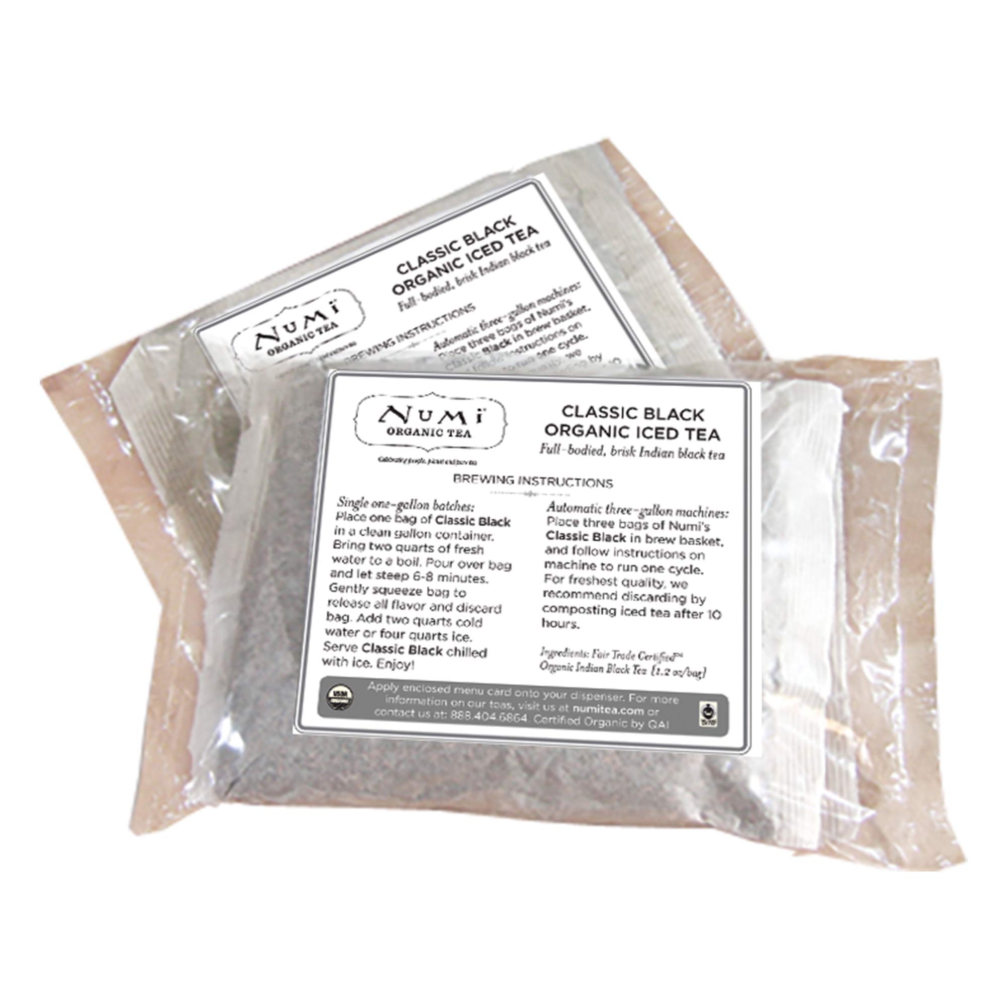 Numi Organic Black Iced Tea Gallon Bags - Sun & Cold Brew Pouches (24 Count -1 Gallon Pouches) Unsweetened Bulk Pack Iced Tea PouchesUSDA OrganicFair Trade CertifiedFair Trade CertifiedFair Trade Certified