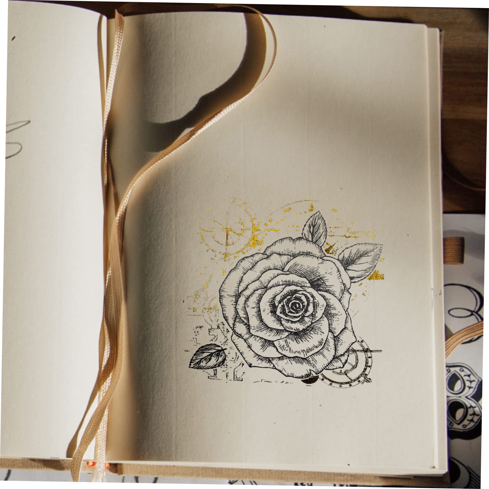 EXCEART 5 Piezas 2 Flores Pegatina De Cuaderno Scrapbooking DIY Material Plantas De Papel Pegatinas De Papel De Álbum De Recortes Pegatinas De Postal Pegatinas Retro Pegatinas De Flores