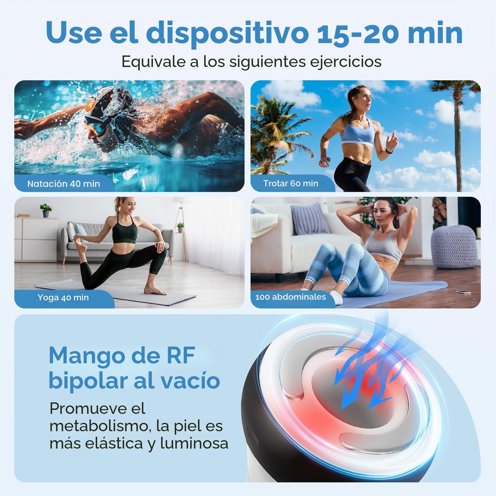 40K Máquina de Cavitación, Dispositivo 4 en 1 para Adelgazamiento, Radiofrecuencia, Cuidado de la Piel, Moldeador Corporal y Tratamiento Facial para Rostro, Abdomen, Glúteos y Muslos