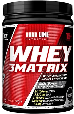 Hardline Nutrition 8697448351638 WHEY 3MATRIX CHOCOLATE 454 gr 1 Pack (1 x 1 Piece)