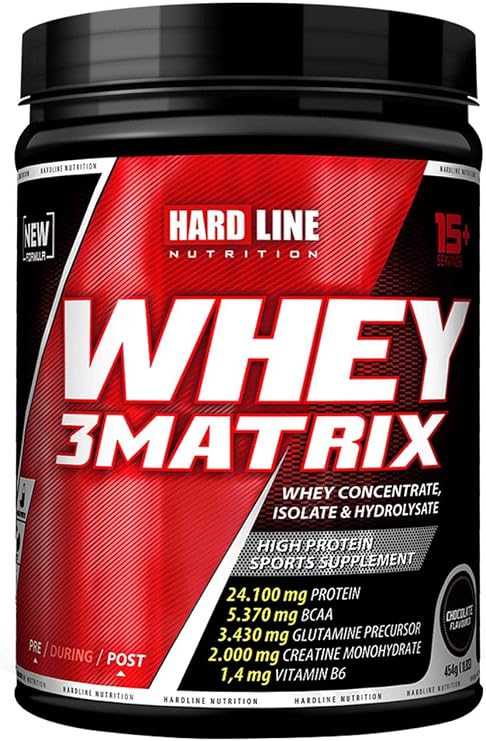Hardline Nutrition 8697448351638 WHEY 3MATRIX CHOCOLATE 454 gr 1 Pack (1 x 1 Piece)