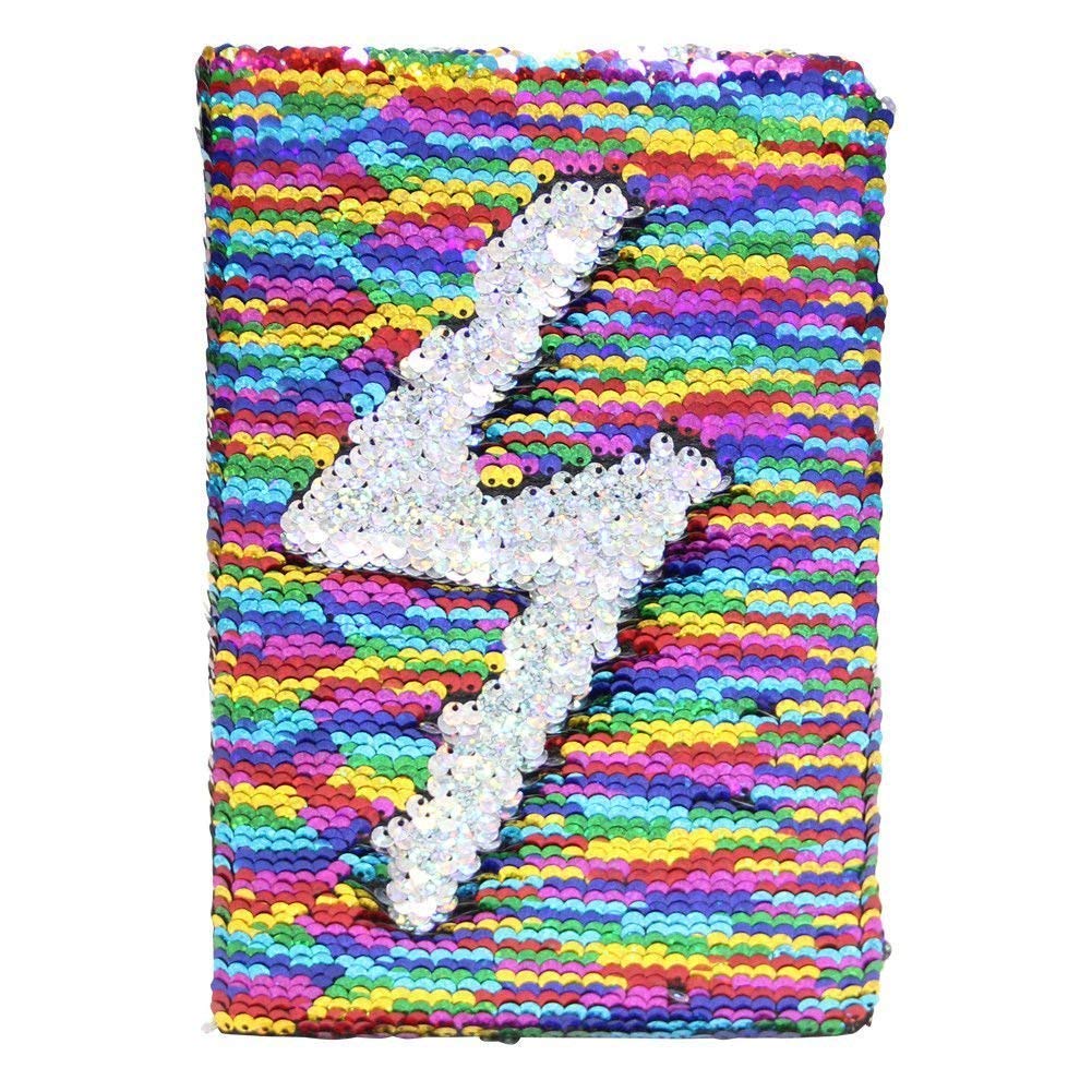 MJ Ragav Creative Sequins Magic Flip Mermaid Reversible Colour Changing Glitter Notebook/Notepad/Diary/Memos Stationery Supplies with 78 Sheets (Random Colour)