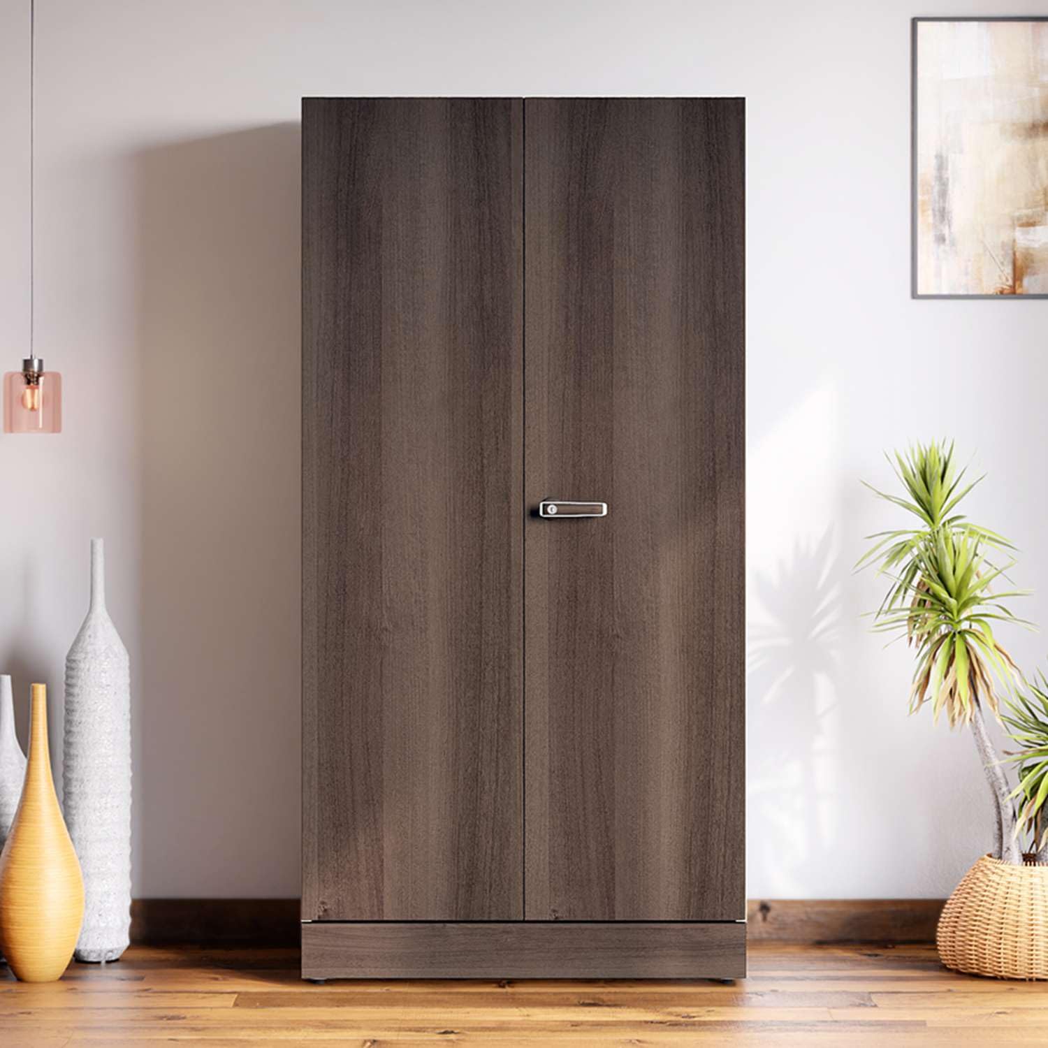 GODREJ INTERIO Almirah Auraline Women Basic 2-Door Steel Almirah, Cupboard for Clothes (Matte Walnut), 1-Year Warranty, 7 Shelves, 1 Drawer-image-46