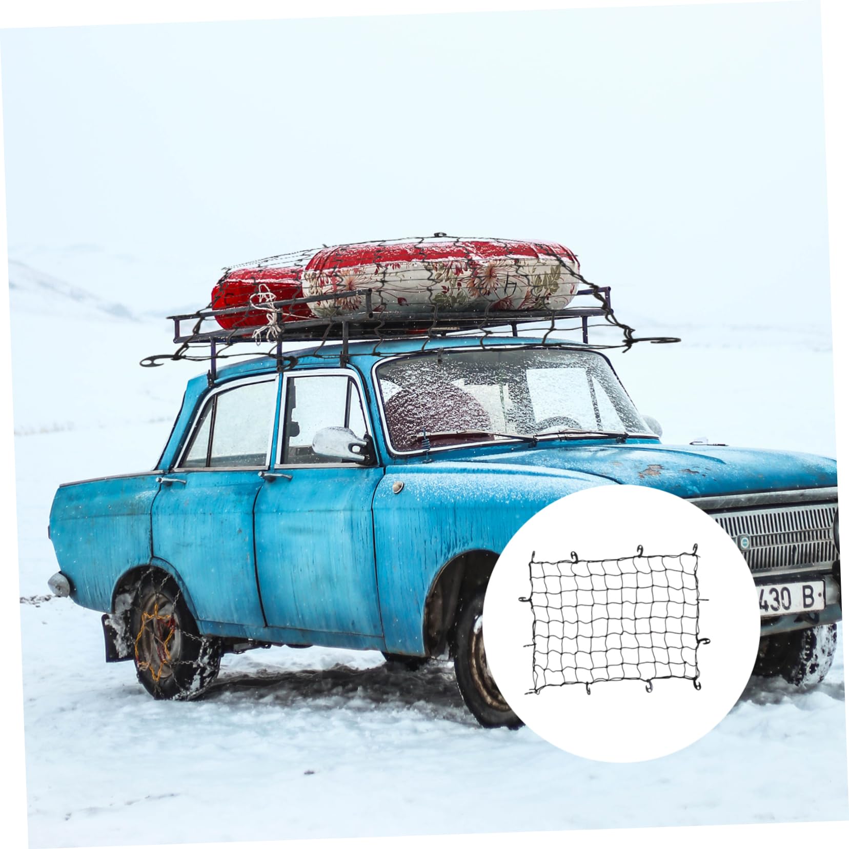 MAGICLULU Rangement Caoutchouc pour Filet en Voiture et Coffre Élastique de Noir 120x90cm Organiseur Robuste pour Bagages sur Porte-Bagages de Toit Remorques