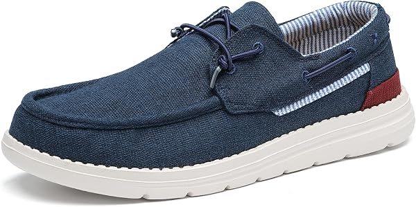 Bruno Marc Men's SBLS223M Slip-on Canvas Loafers Casual Boat Shoes, Navy, Size 6.5