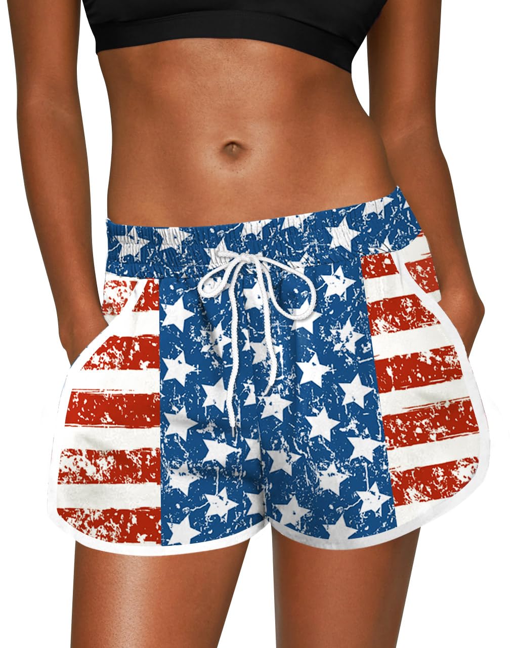 For G and PL Women Summer Floral Beach Boardshorts with Pockets Swim Trunks
