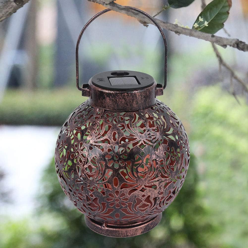 Hanging Solar Lights Outdoor Waterproof,Solar Iron Art Hollow LED Outdoor Garden Decoration Lantern for Garden Landscape Decoration