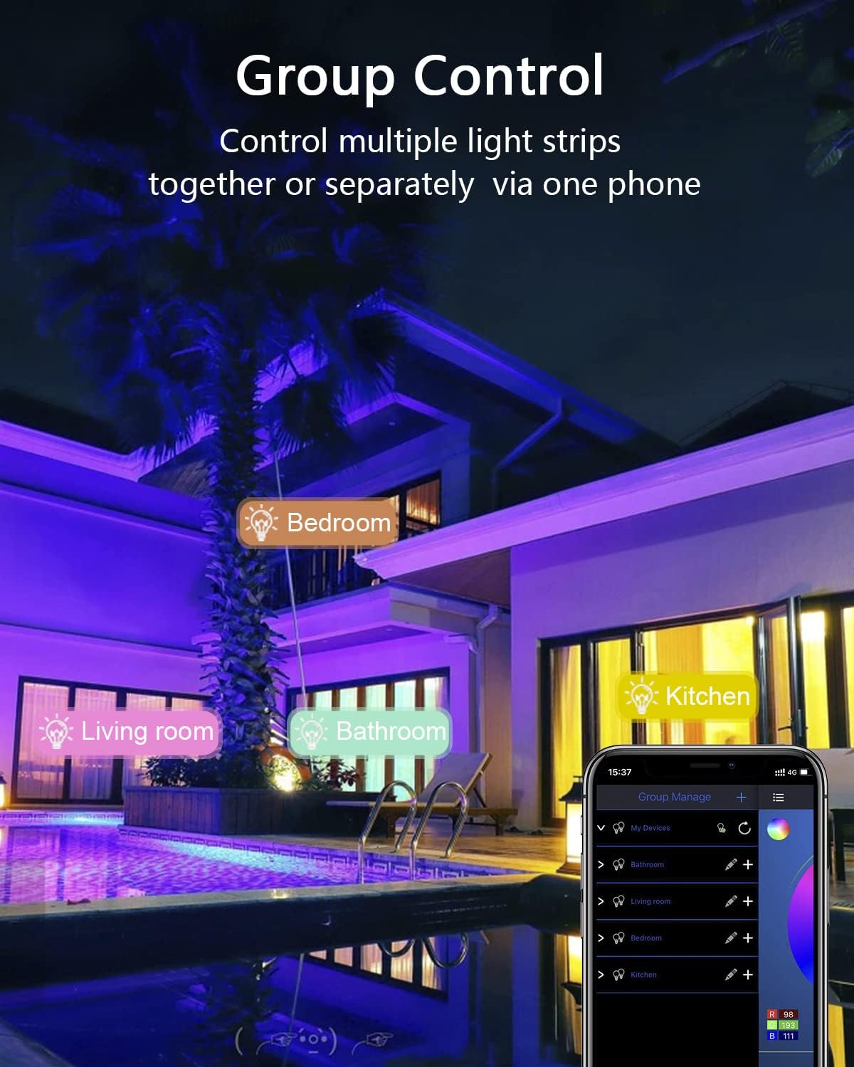 ALITOVE WS2811 Controller Smart WiFi APP Voice Control, Support Amazon Alexa Google Home, for DC12V~24V WS2811 SM16703 UCS1903 Addressable RGB LED Strip LED Pixel String Light (Not for 5V WS2812B)