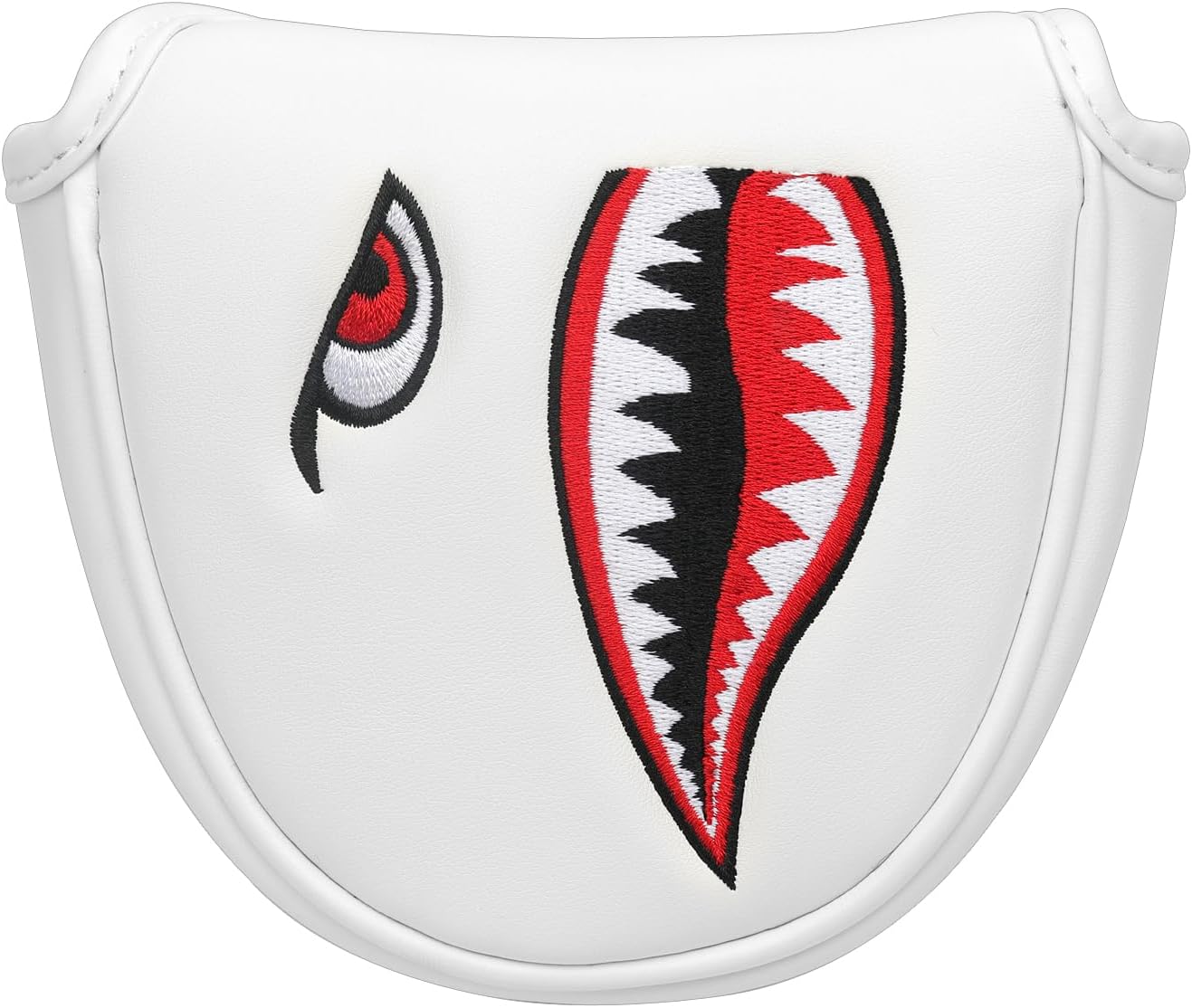 New Flying Tiger Warshark Golf Headcover for Golf Club (White, Mallet Headcover)