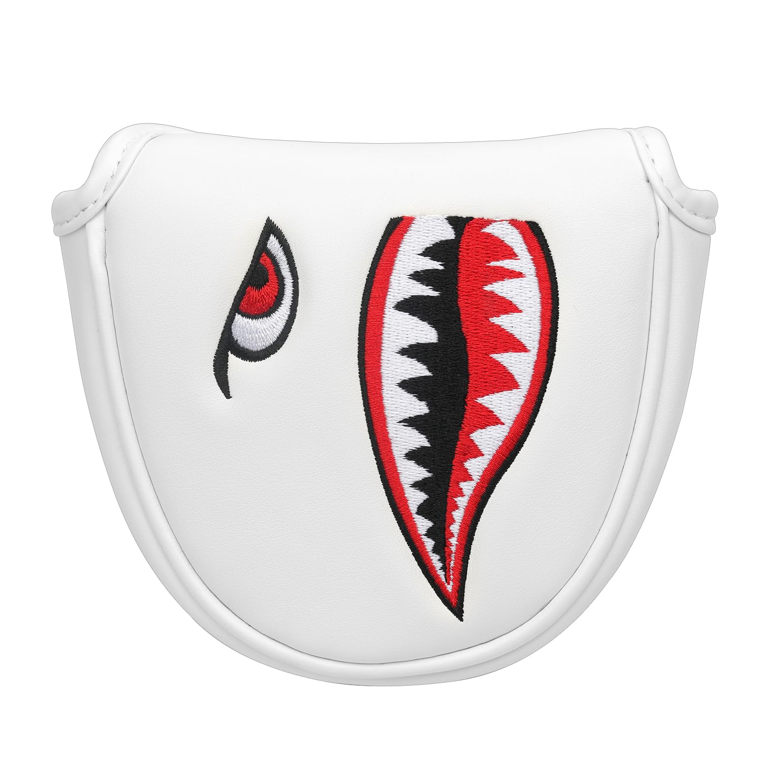 SHABIER New Flying Tiger Warshark Golf Headcover for Golf Club (White, Mallet Headcover)