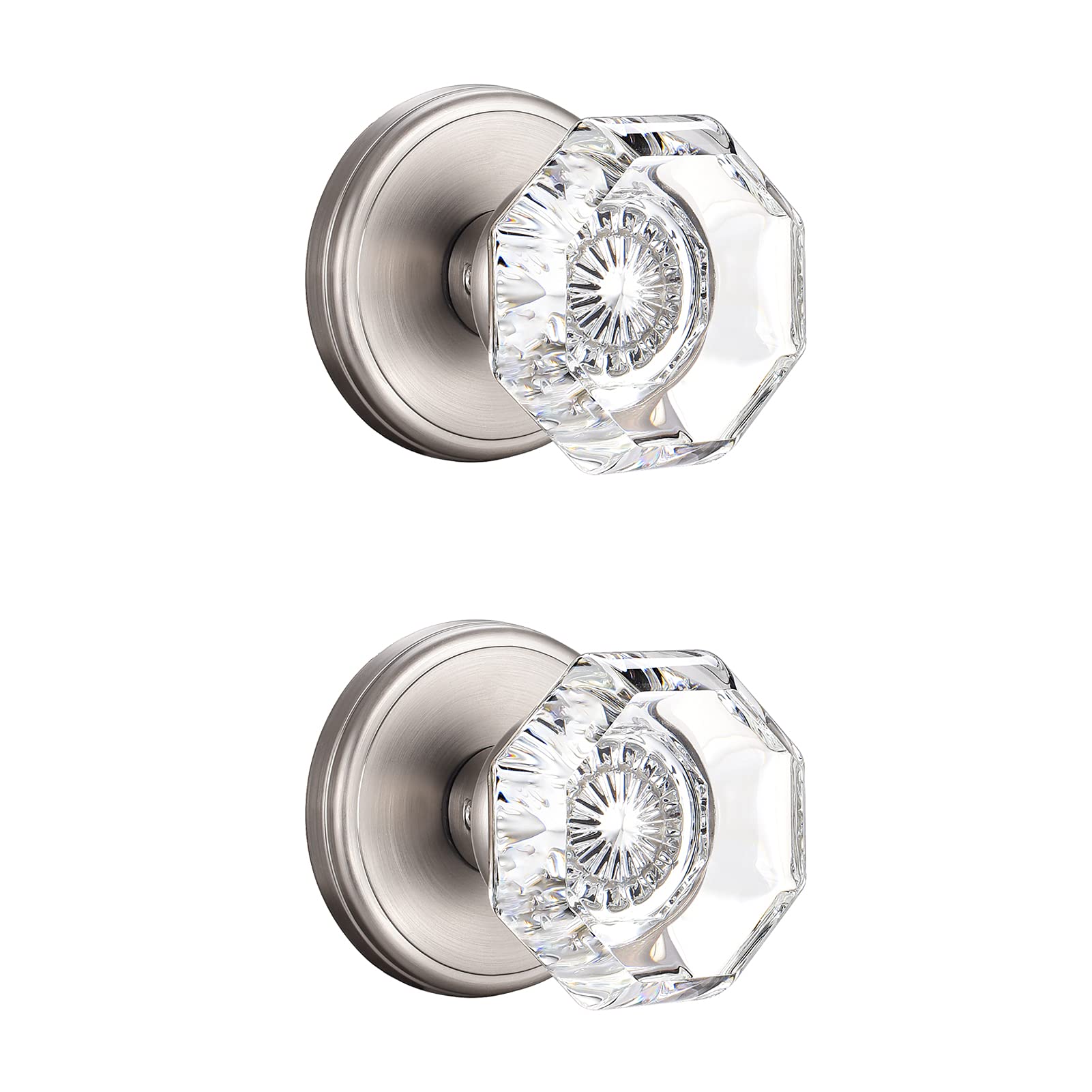 Modern Glass Door Knobs - Satin Nickel -18
