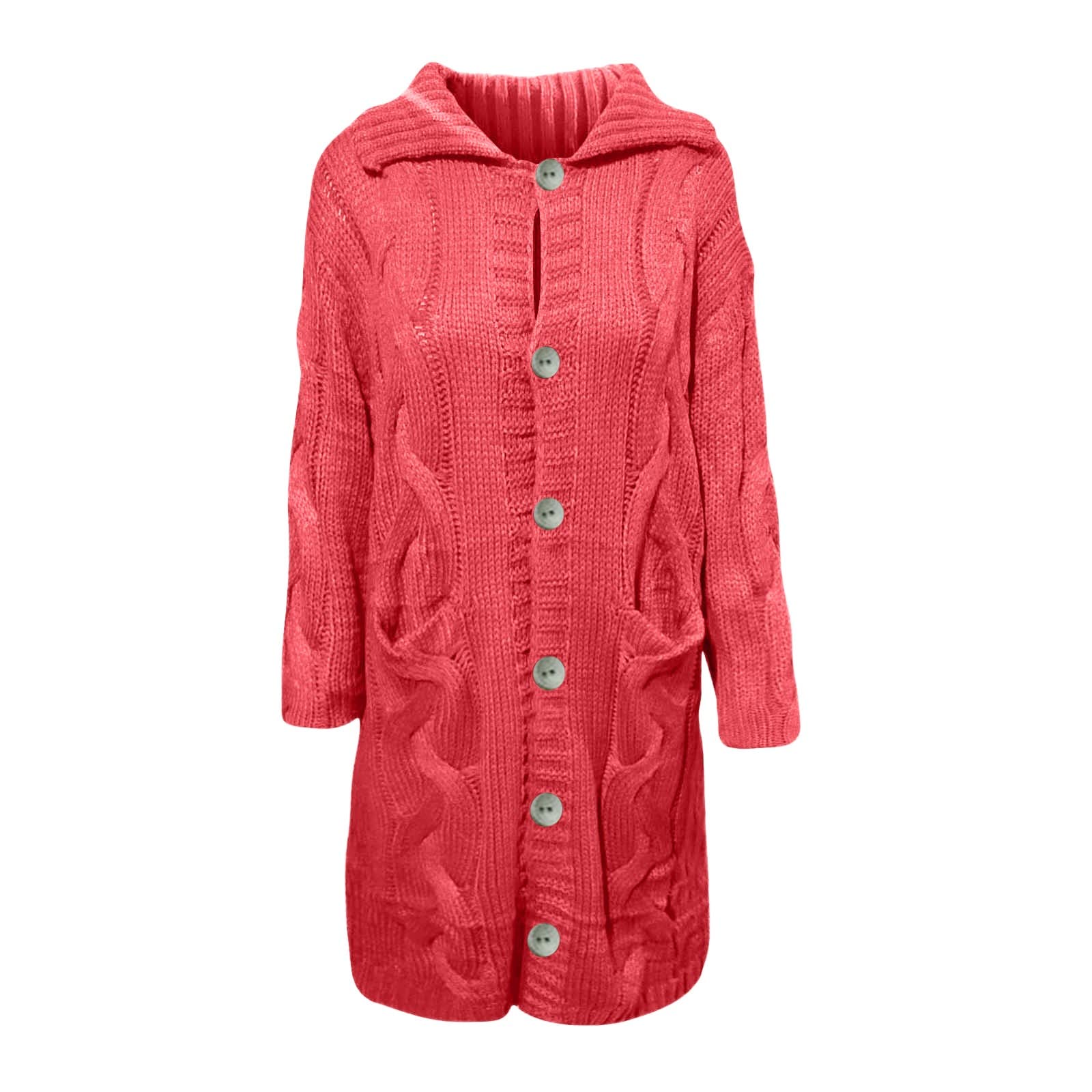 Chaqueta de punto grueso para mujer, abrigo de punto de gran tamaño, cárdigan largo de punto, cárdigan de otoño, cárdigan de punto frontal abierto, chaqueta de entretiempo, chaqueta para el tiempo