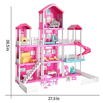 Amazon | ドールハウス 女の子用 おもちゃ 4~5歳用 - 3階建ての