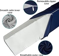 Vista 7 de Almohada de cuña para cabecero de cama, relleno de huecos de grietas, colchón de cuña (azul marino, almohada King)