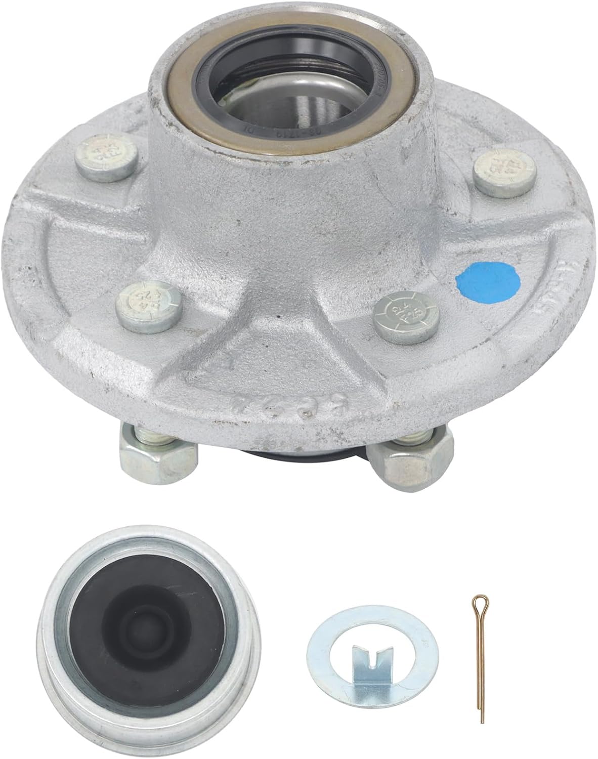 GXYWADY Pre-Assembled 5 on 4.5 Inch Galvanized Trailer Hub Kit with Trailer Bearing Kit Replacement for 3500 lbs 84 Spindle