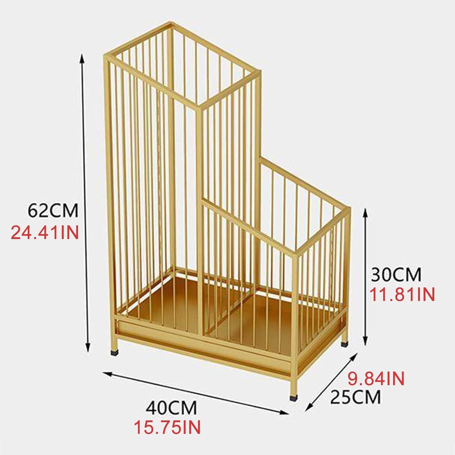Metal Rack with Drip Tray & Hook Stylish Hollowed Out Umbrella Holder for Entryway Corridor Capacity 4 8 Umbrellas Black 23x58cm