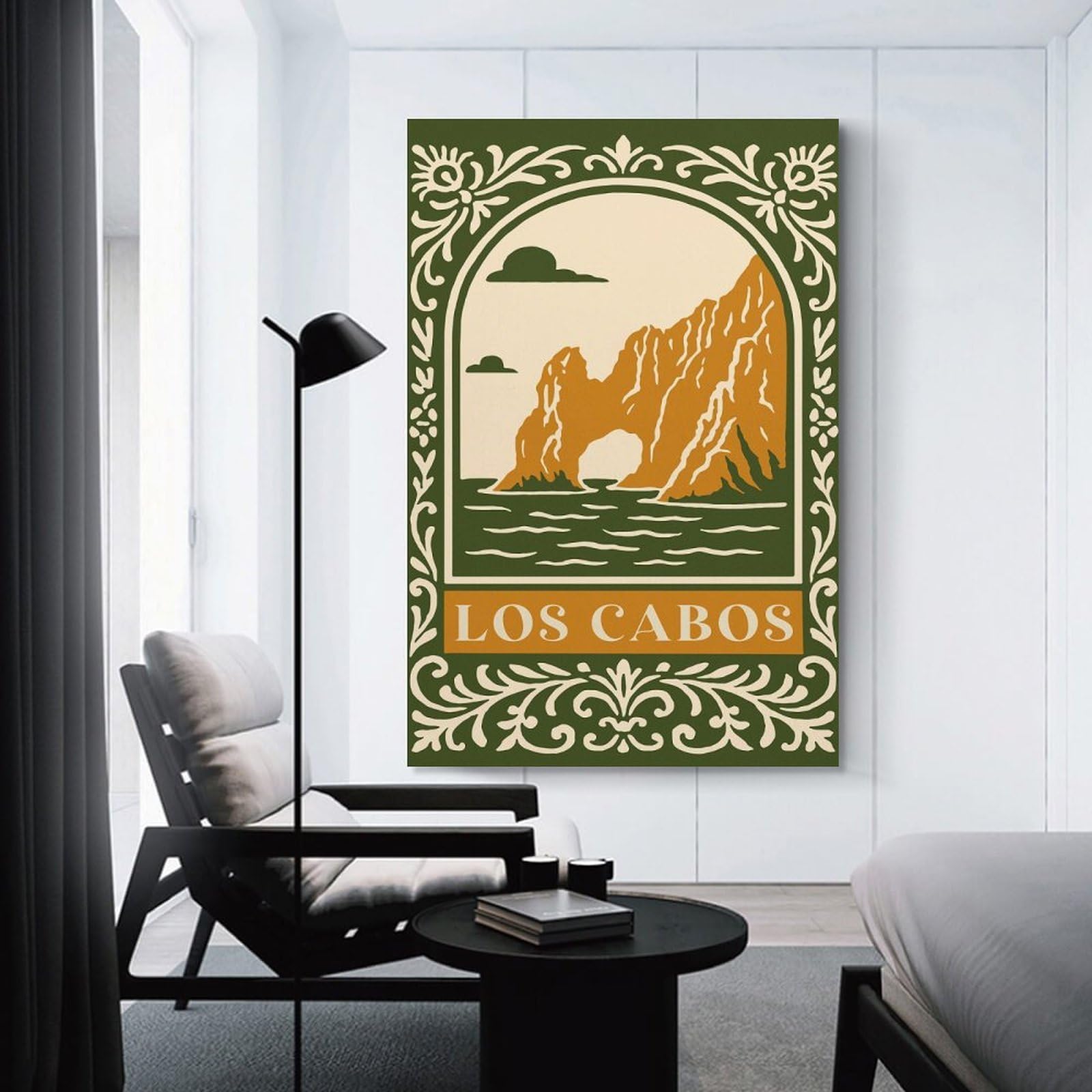 Junmoney Unframe-Style-11 Los Cabos Arch Rock Vintage Hanging Wall Art 24X36inch(60X90cm), For Feature Walls In Flats Or Modern Rooms, Home Wall Art For Statement Displays