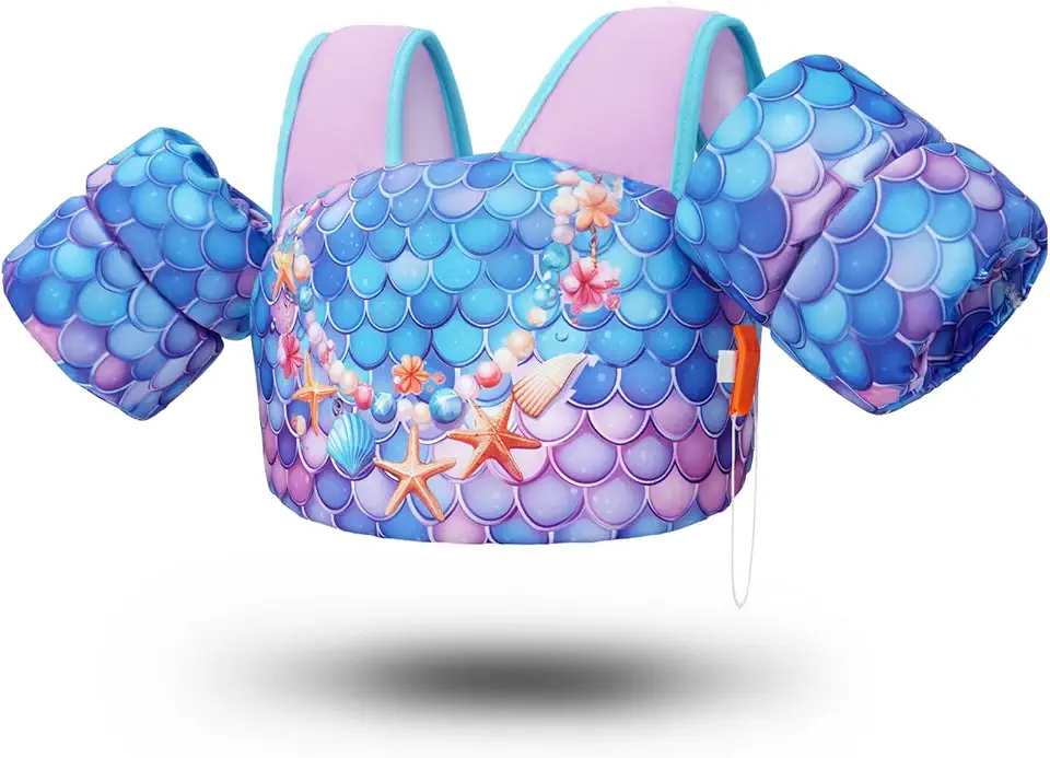 Zeraty Colete Salva-Vidas Infantil para Natação, Colete Salva-Vidas para Crianças de 13 A 23 Kg, Aprovado Pela Guarda Costeira Dos Eua, Boias de Braço Infantis com Apito.