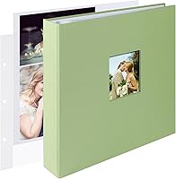 Vista 7 de 8x8 DIY pequeño álbum de recortes con 3 anillas, álbum de fotos, diario con 30 fundas de plástico, 60 páginas y cubierta de tela para viajes