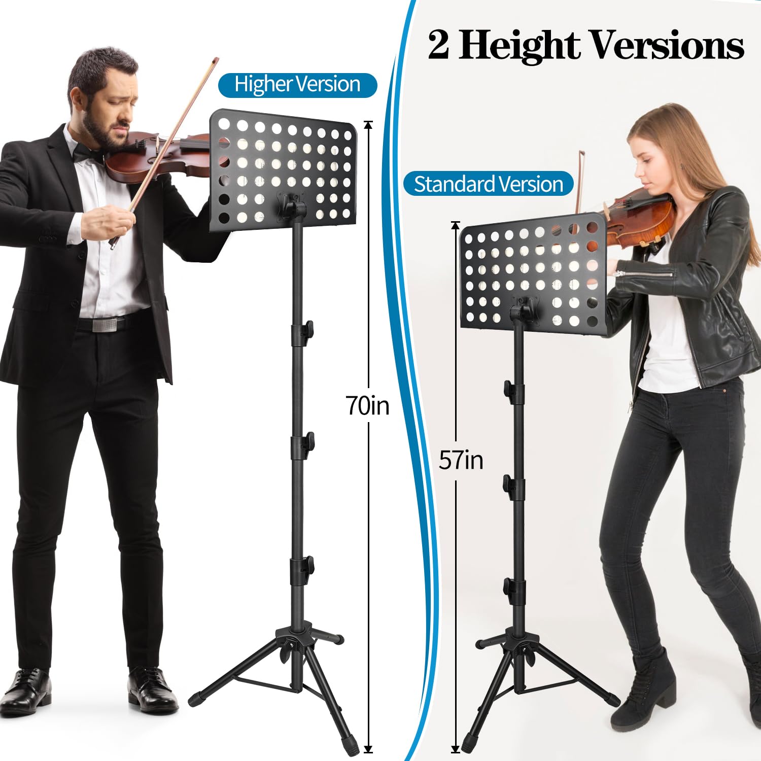 Leggio per spartiti da 177,8 cm, rialzato, regolabile, pieghevole, portatile, con borsa per il trasporto, per chitarra, ukulele, violino (versione superiore, confezione da 1)