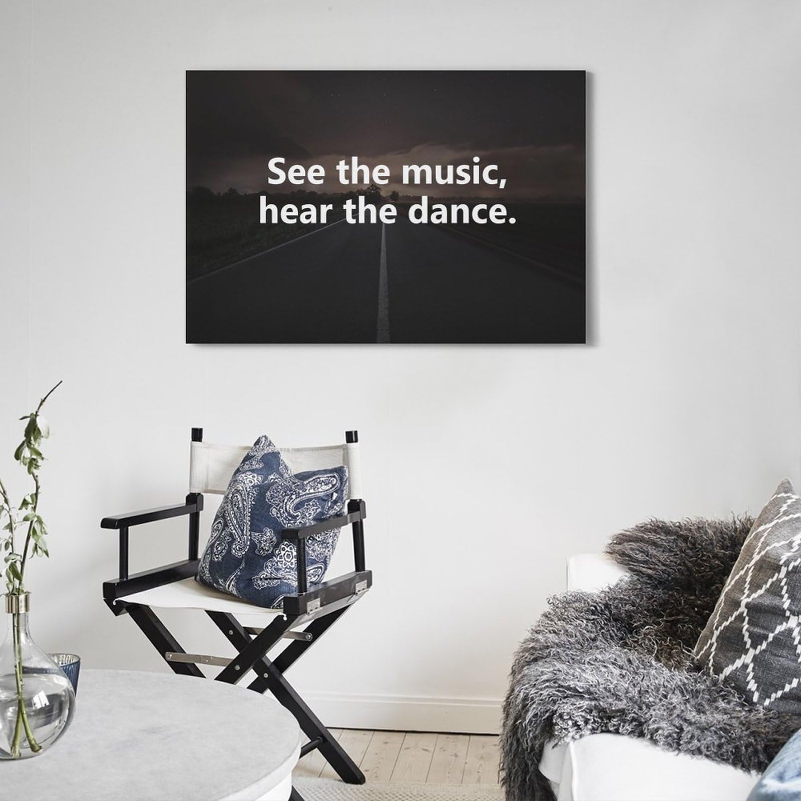 YTNSA Poster motivazionale, motivo: See the Music, Hear The Dance, stampa artistica da parete su tela, poster decorativo moderno, per camera da letto, per camera da letto, 50 x 75 cm