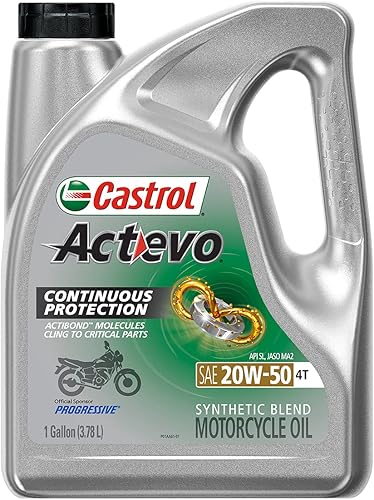 Miniatura 4 de Castrol Actevo 4T 20W-50 - Aceite de mezcla sintética para motocicleta, 1 galón, paquete de 3