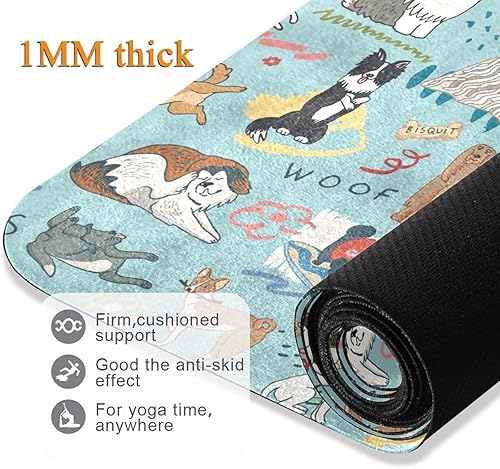 Miniatura 4 de Tapete de yoga para perros para diferentes perros, antideslizante, de goma natural, para entrenamiento en casa, gimnasio, estiramiento, pilates, con