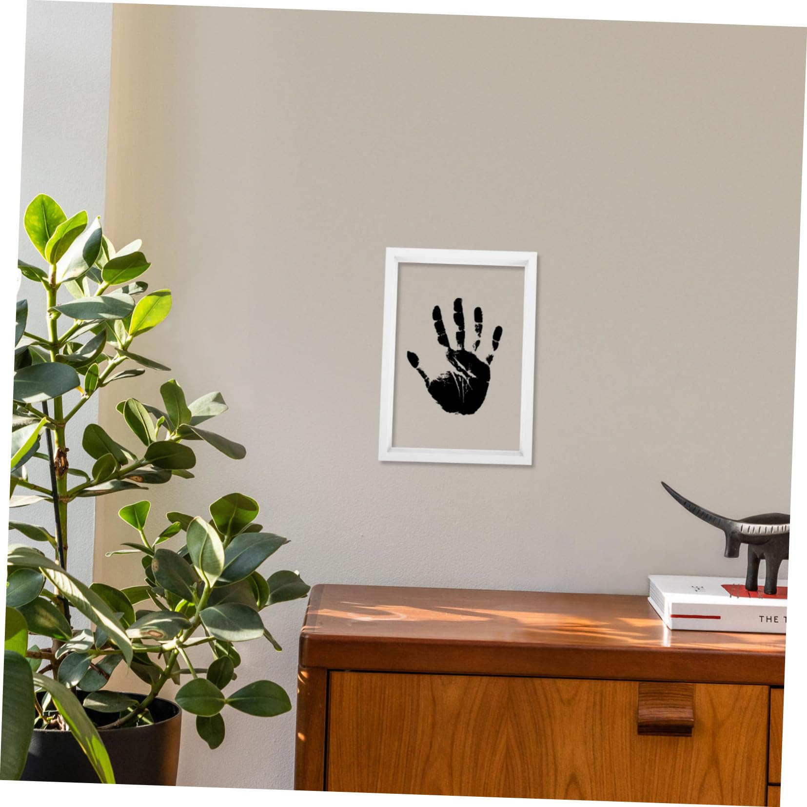 Cornice Foto Legno Per Arte Fai Te Con Impronte Di e Piedi Di Famiglia Unico Per Famiglie Design Bianco