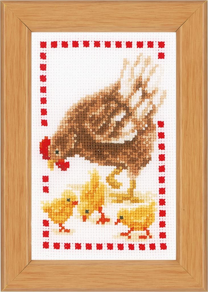 Vervaco Cross Stitch, Chickens (18 Count) 3/Pkg