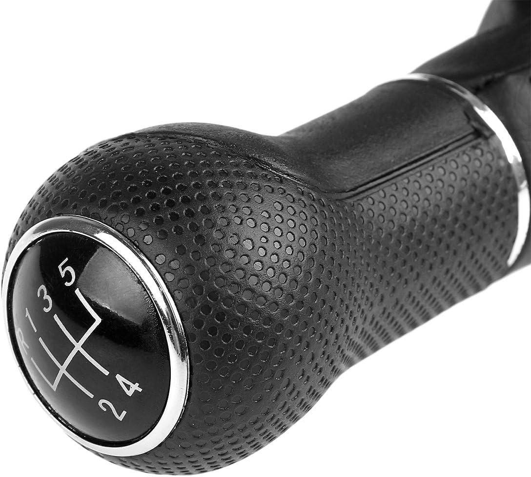 5 Speed Car Gear Shift Knob Gaitor Boot with PU Leather Dustproof Cover Compatible with VW Golf Bora Jetta GTI MK4, Black