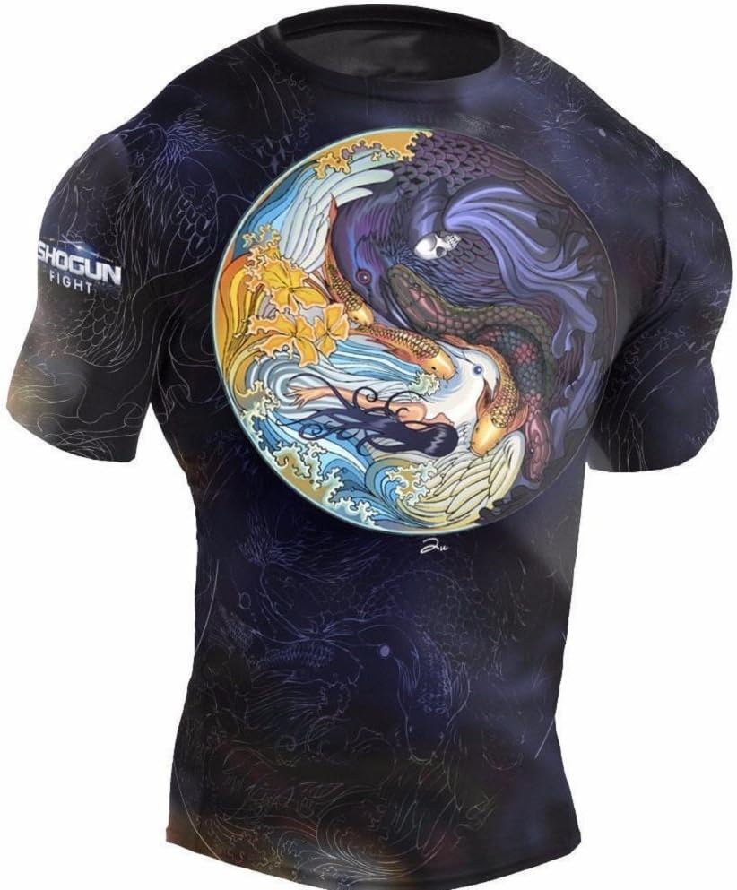 SHOGUN Fight Rash Guard BJJ MMA Premium Jiu Jitsu Fighting Grappling Compression Shirt