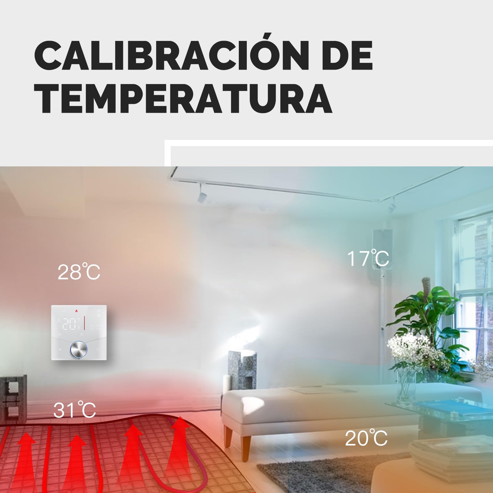 MOES Gas/Calentador - Agua Termostato Inteligente | Wi - FI Termostato de habitación programable compatible, Alexa Echo/Google Home, Smart Living/Application Tuya