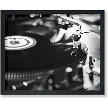 Poster Master Turntable Poster - Vinyl Print - Record Player Graphic - Photography Art - Black &amp; White Design - Modern Music Style - DJ Visual - Music Room or Studio Wall Decor - 8x10 UNFRAMED