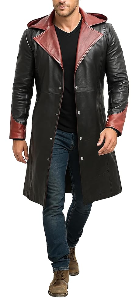 Amazon.co.jp: NM-Fashions メンズ トレンチコート マルーン