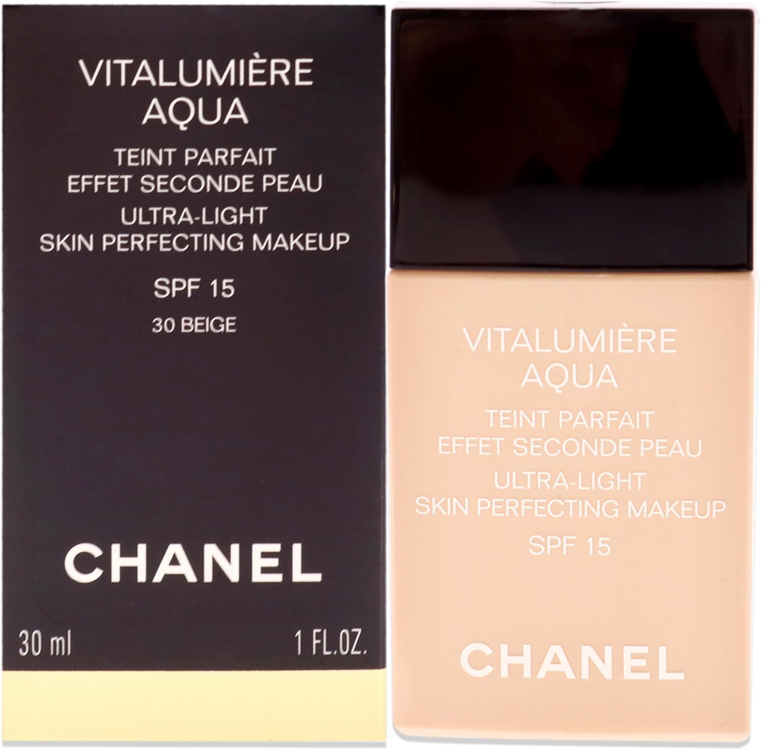 Chanel Vitalumiere Aqua Skin Perfecting Makeup SPF 15 – 30 ml, No.30 Beige