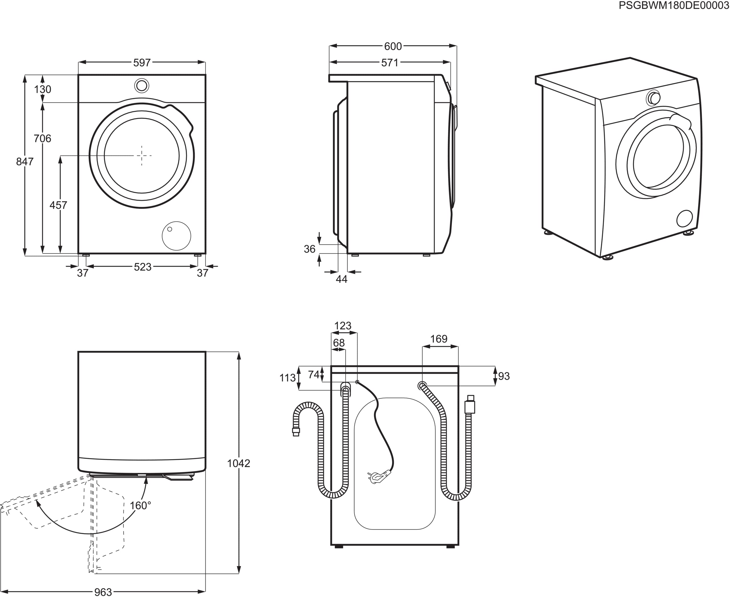 AEG L8FE74485 Libera installazione Carica frontale 8kg 1400Giri/min A+++ Bianco lavatrice