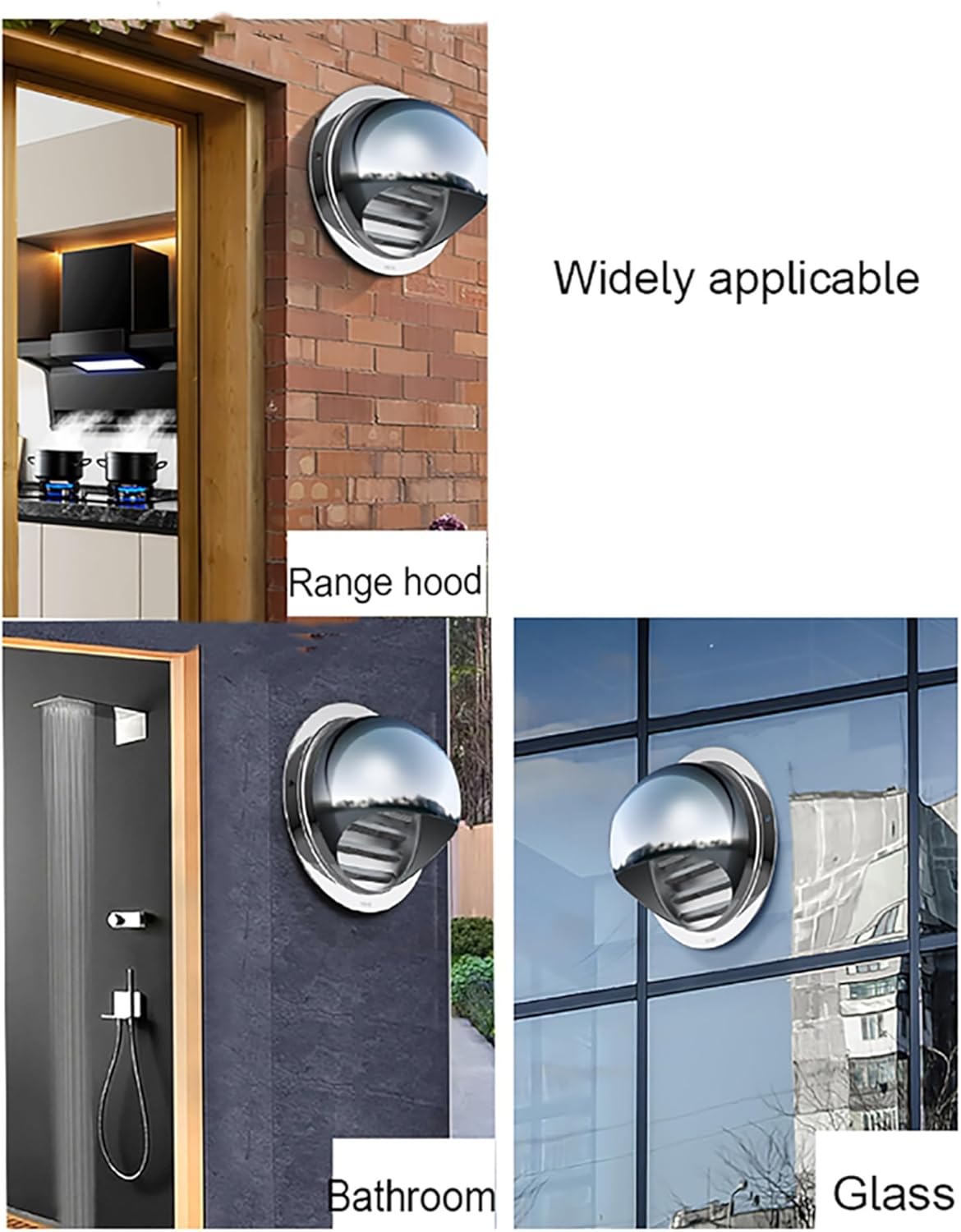 Round Vent Hood,304 Stainless Steel Wall Vent Outlet Cover with Mesh, Ducting Ventilation Rain Hat Hood External Wall Exhaust Chimney Cowl(7inch/180mm)