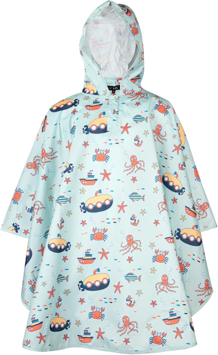 Girls Boys Waterproof Hooded Rain Poncho Lightweight Reusable Rains Wears Quick Dry Rain Jacket 5-13 Years