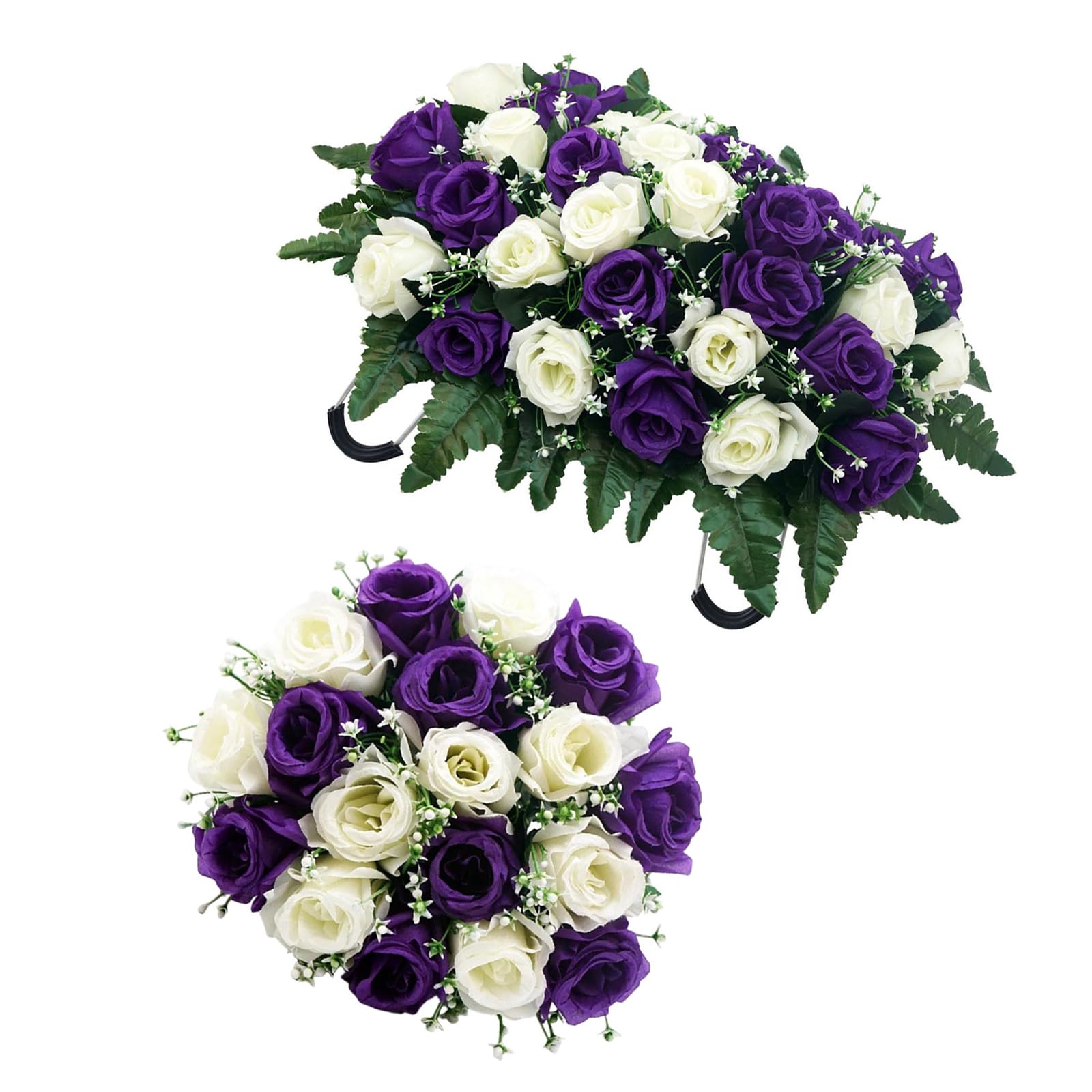 our fave Premium Silk Rose Floral Arrangement for Grave Sturdy and Fade Resistant Mixed Colors Memorial Decoration Grave Decorations